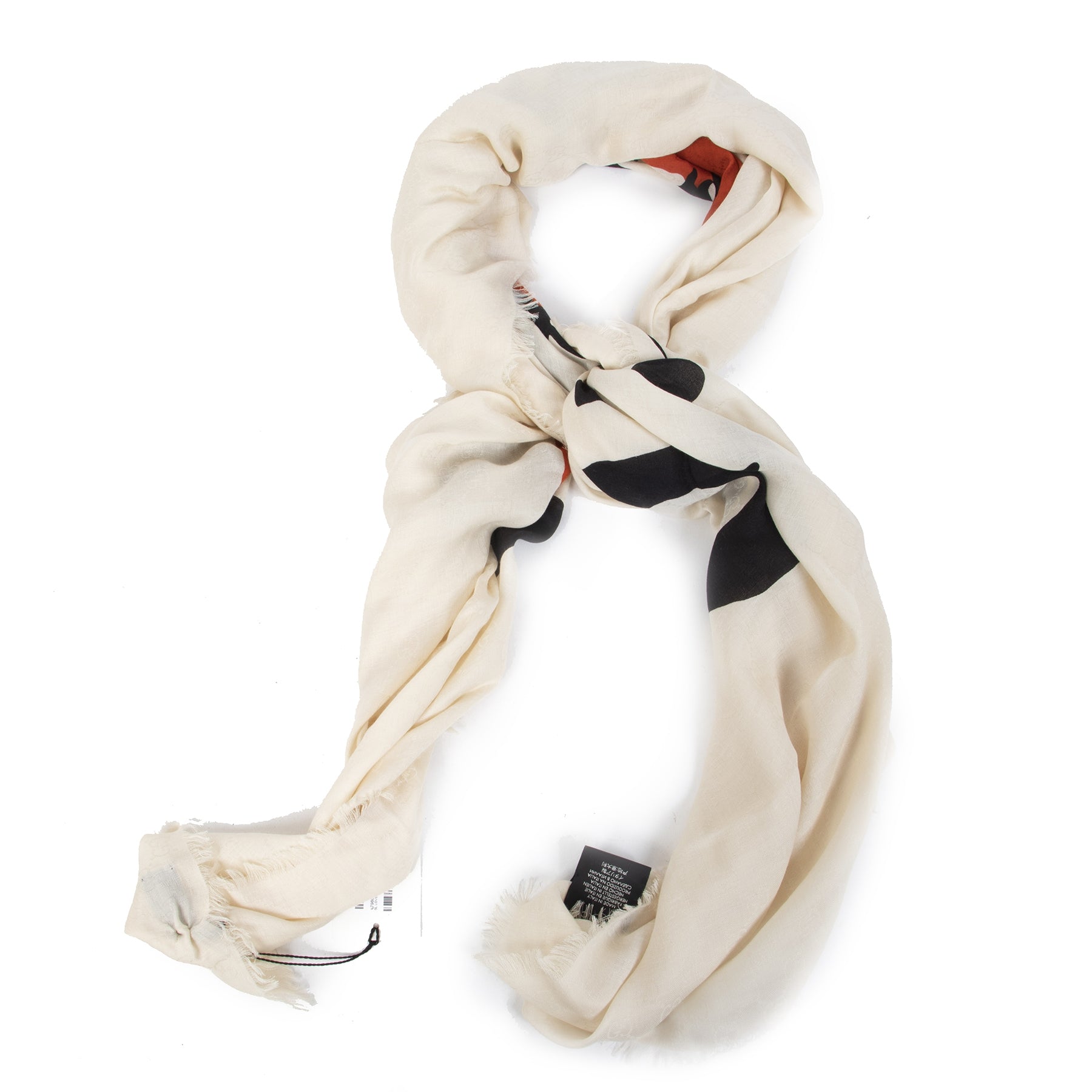 Koop Authentieke Gucci White Love Elisir Tiger Print Scarf aan de juiste prijs online in alle veiligheid LabelLOV luxe merken webshop Antwerpen België