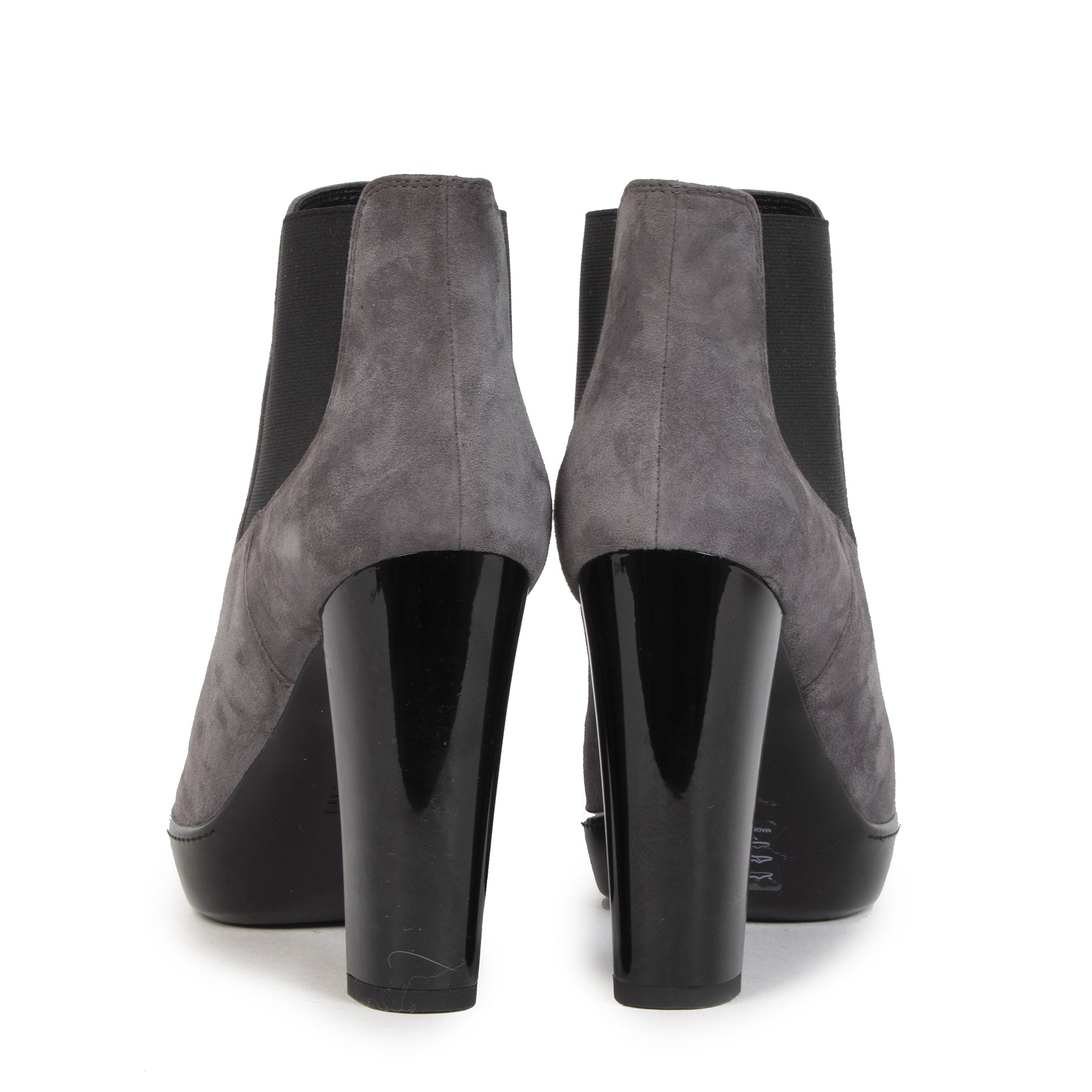 Authentieke Tweedehands Hogan Grey Suede Ankle Boots - Size 40 juiste prijs veilig online shoppen luxe merken webshop winkelen Antwerpen België mode fashion