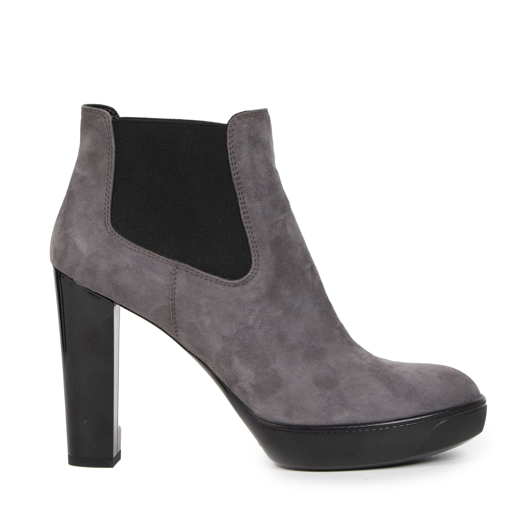 Authentic secondhand Hogan Grey Suede Ankle Boots - Size 40 designer shoes high heels designer brands fashion luxury vintage webshop safe secure online shopping worldwide shipping