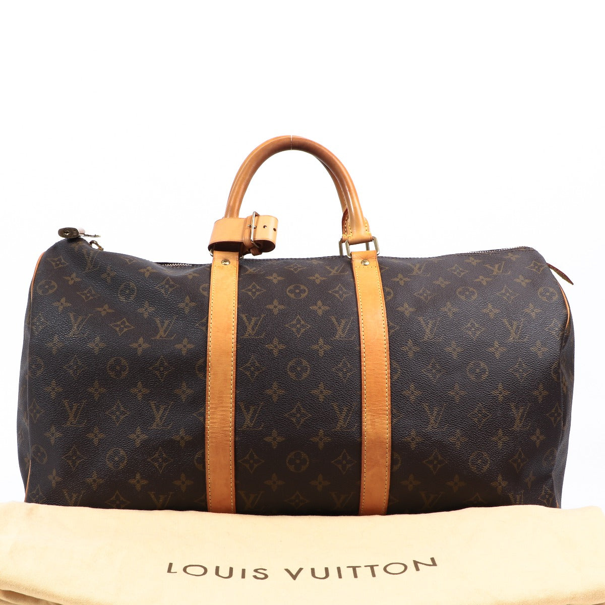 Buy an authentic second hand Louis Vuitton Monogram Keepall 50 Bag in very good condition at Labellov.