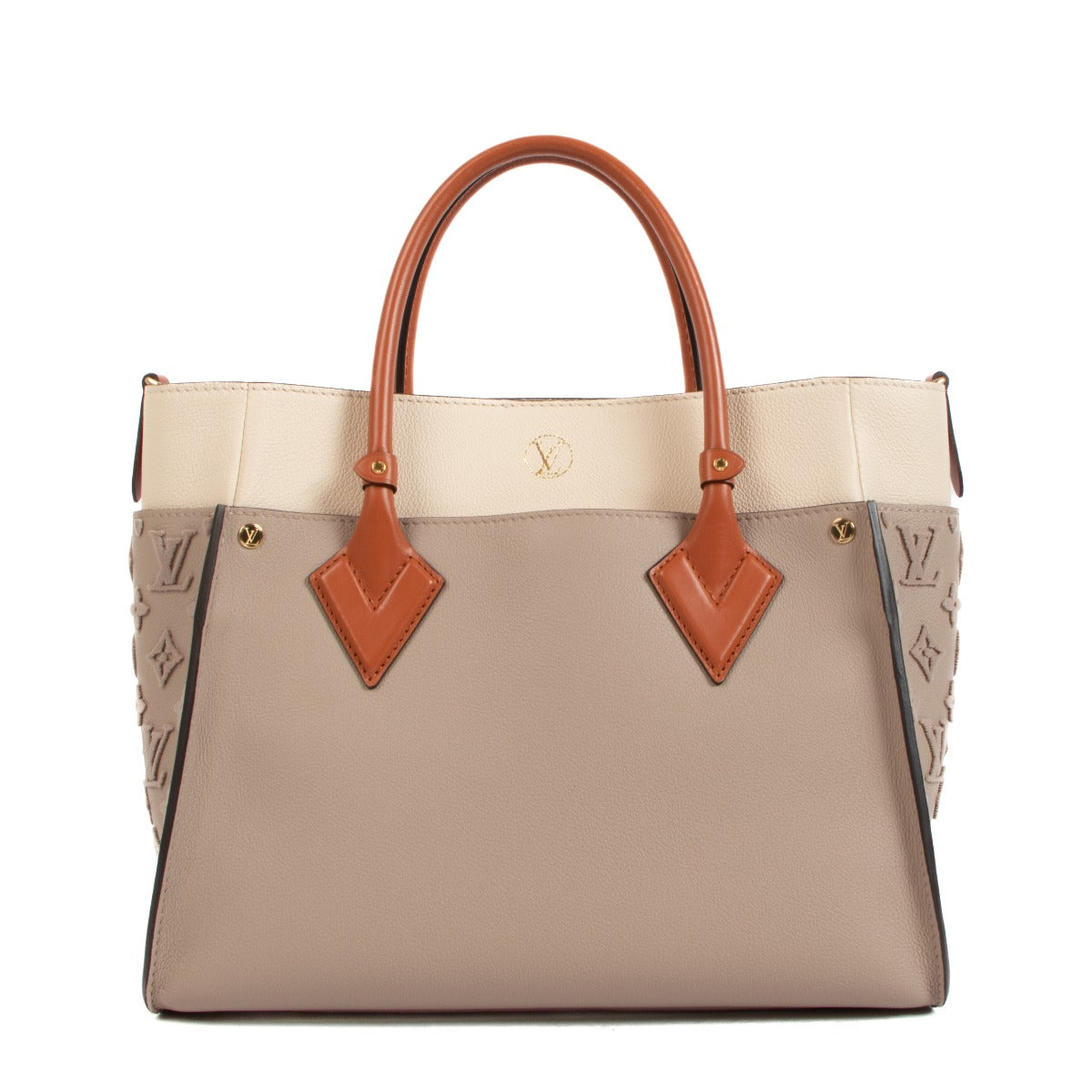 Sac bandoulière Louis Vuitton On My Side Gris Galet