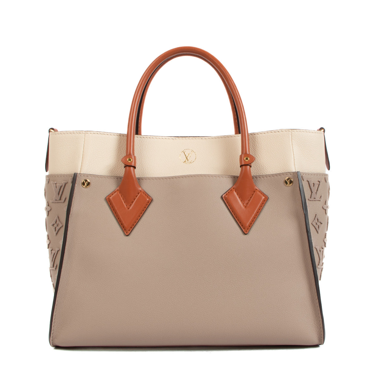 Sac bandoulière Louis Vuitton On My Side Gris Galet