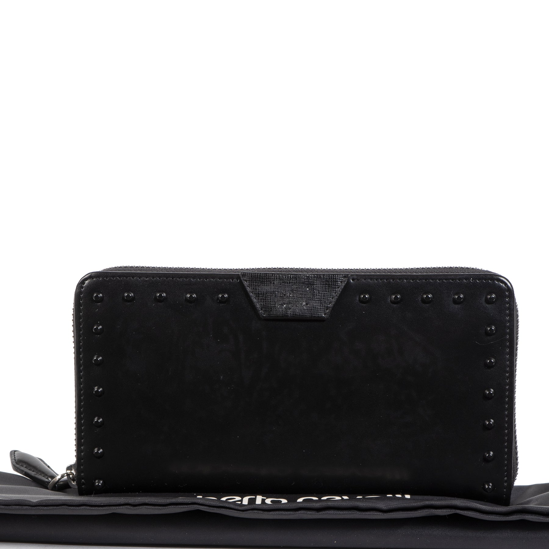 Authentic second-hand vintage Roberto Cavalli Black Studs Wallet buy online webshop LabelLOV