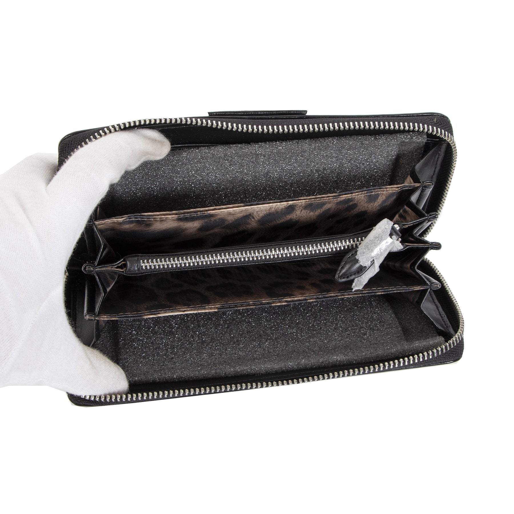Authentieke tweedehands vintage Roberto Cavalli Black Studs Wallet koop online webshop LabelLOV