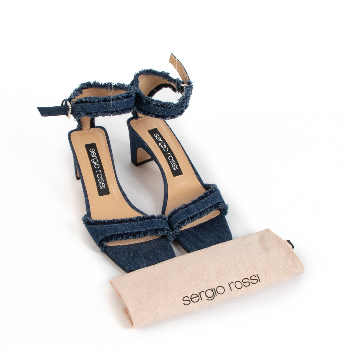 Sergio Rossi Blue Denim Sandals