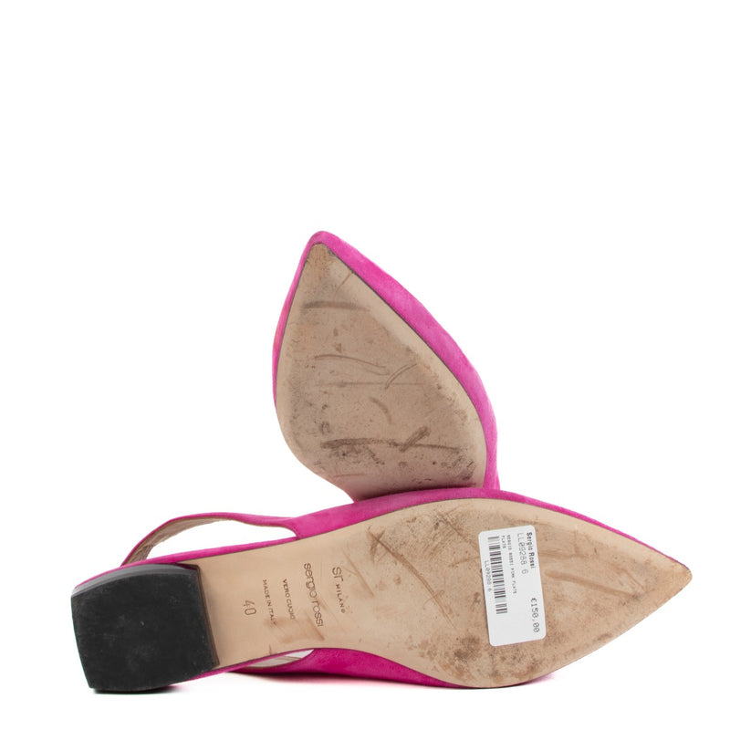 Sergio Rossi Sr Milano Dragon Fruit Slingback Flats - Maat 40