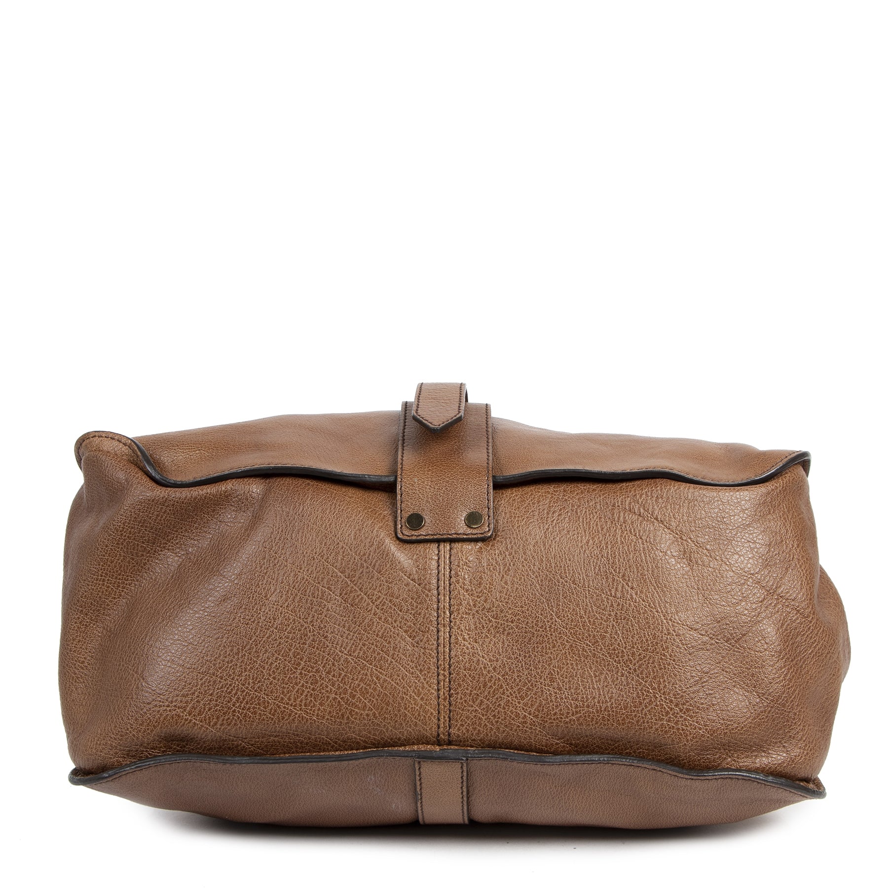 Authentic secondhand Burberry Brown Buffalo Leather Shoulder Bag designer bags fashion luxury vintage webshop online shopping