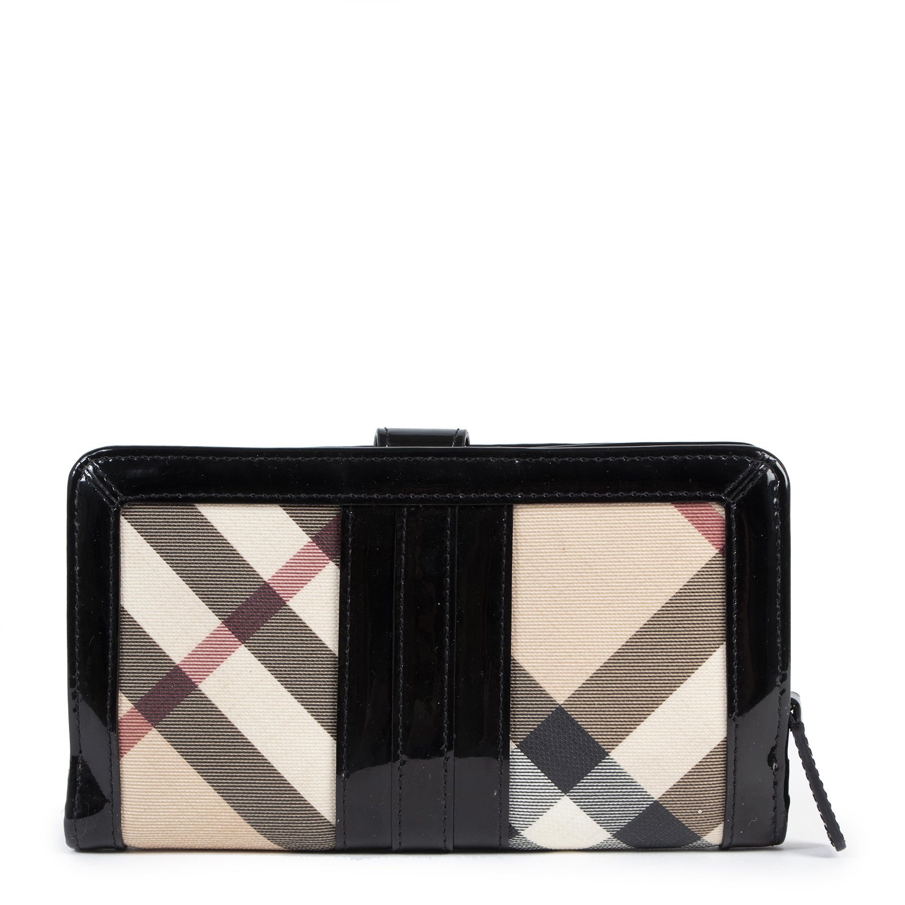 We buy and sell your authentic designer Burberry Beige Nova Check Patent Leather Wallet