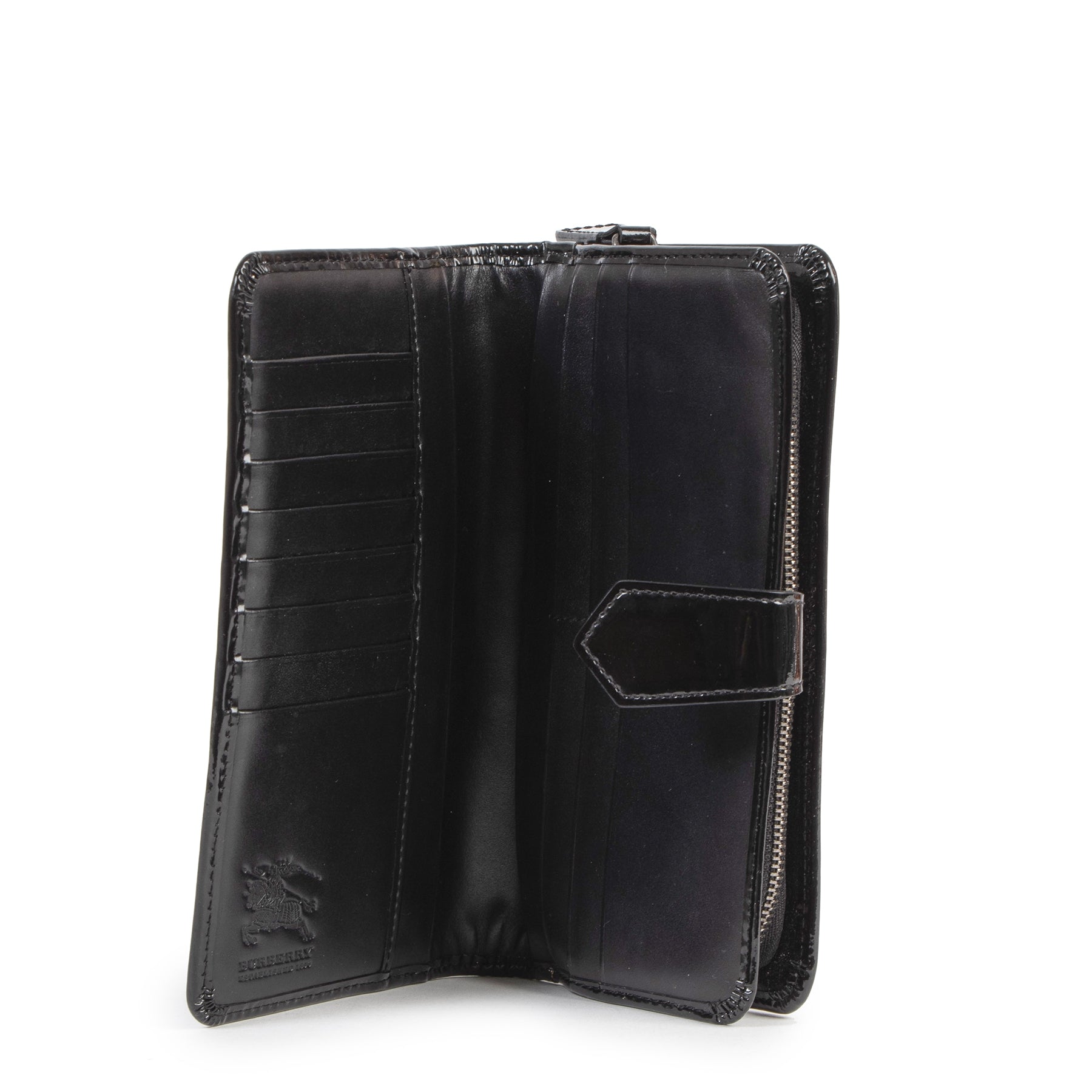 Burberry Beige Nova Check Patent Leather Wallet for the best price at Labellov secondhand luxury