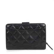 Authentieke Tweedehands Chanel Black Lambskin Wallet juiste prijs veilig online shoppen luxe merken webshop winkelen Antwerpen België mode fashion