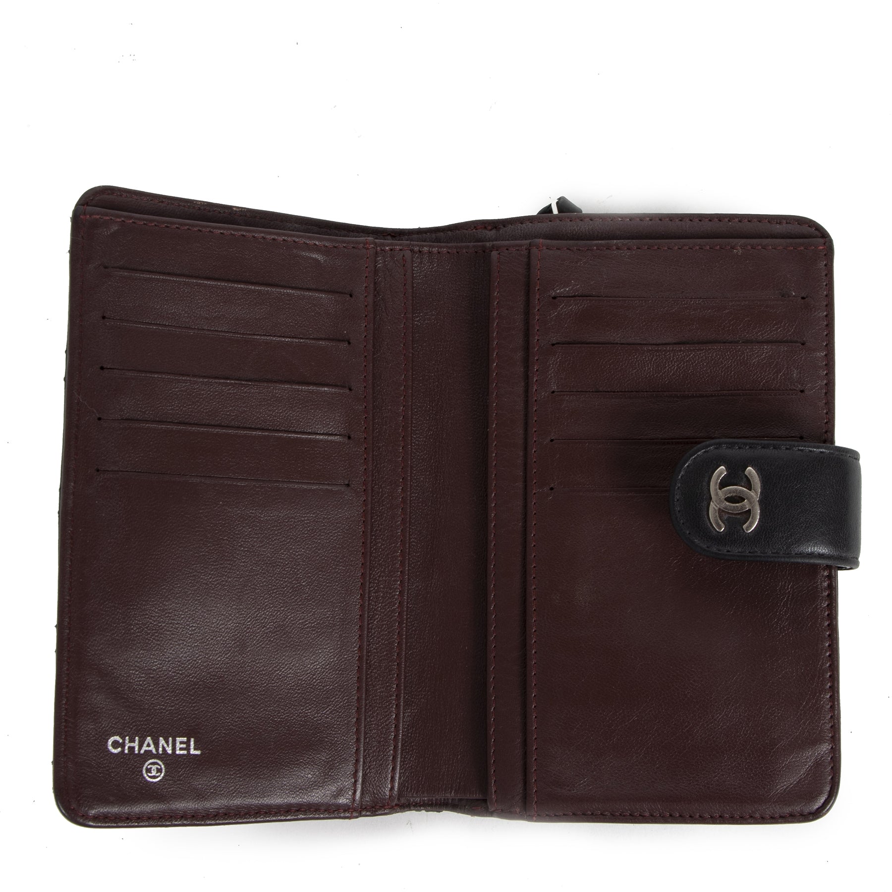 Authentic secondhand Chanel Black Lambskin Wallet designer accessories luxury vintage webshop fashion safe secure online shopping worldwide shipping