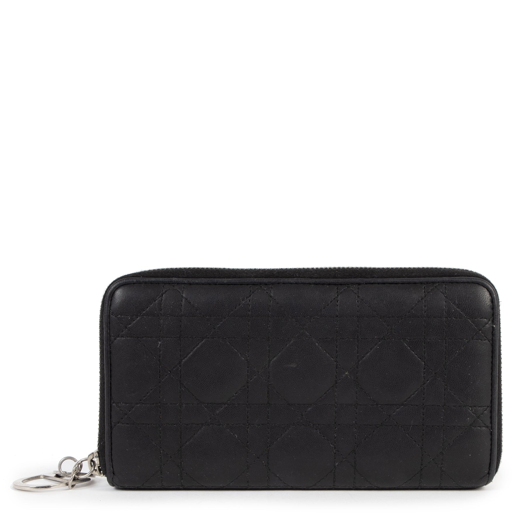 Dior Lady Dior Black Leather Cannage Wallet