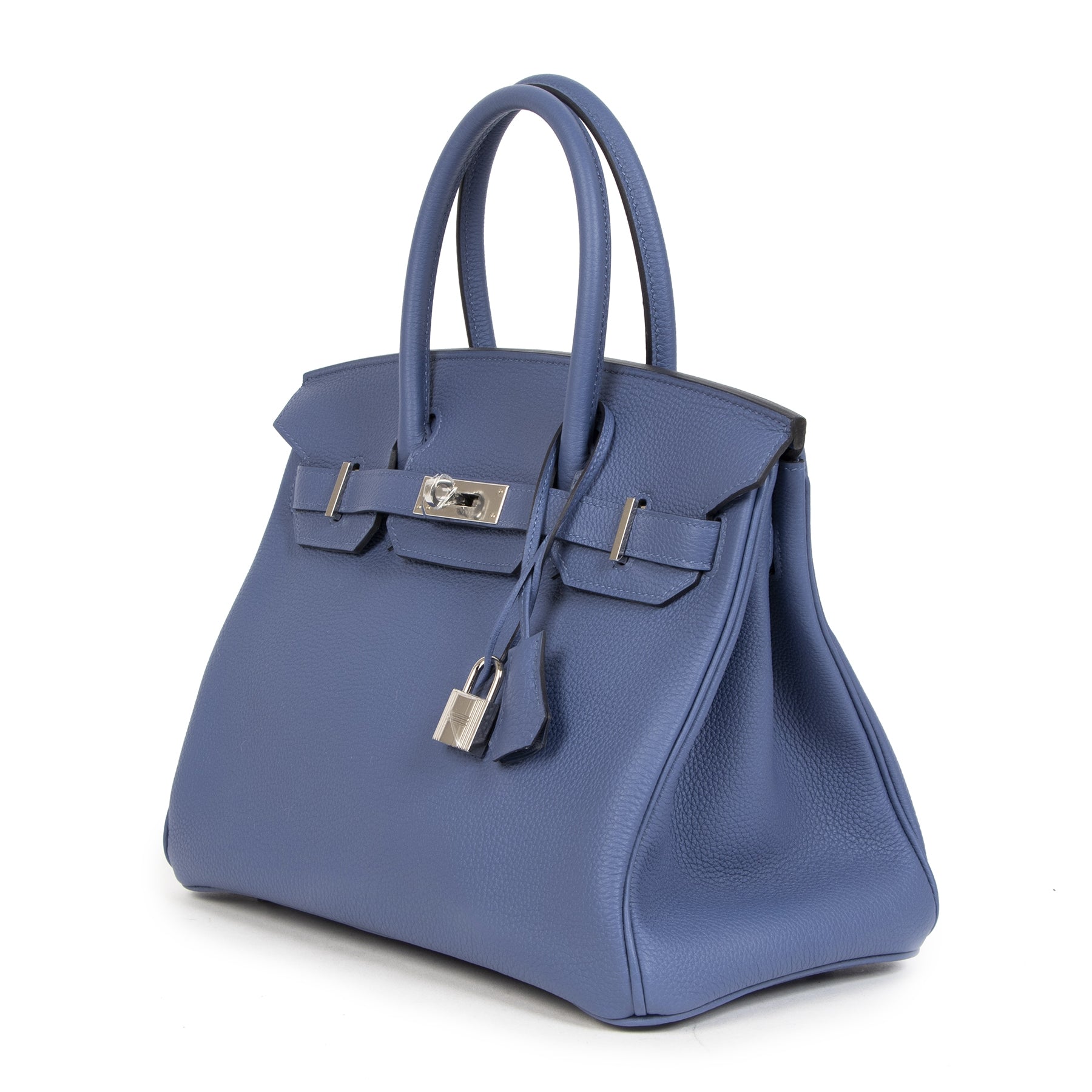 koop veilig online jou tweedehands Never Used Hermes Blue Brighton Togo Birkin 30 PHW