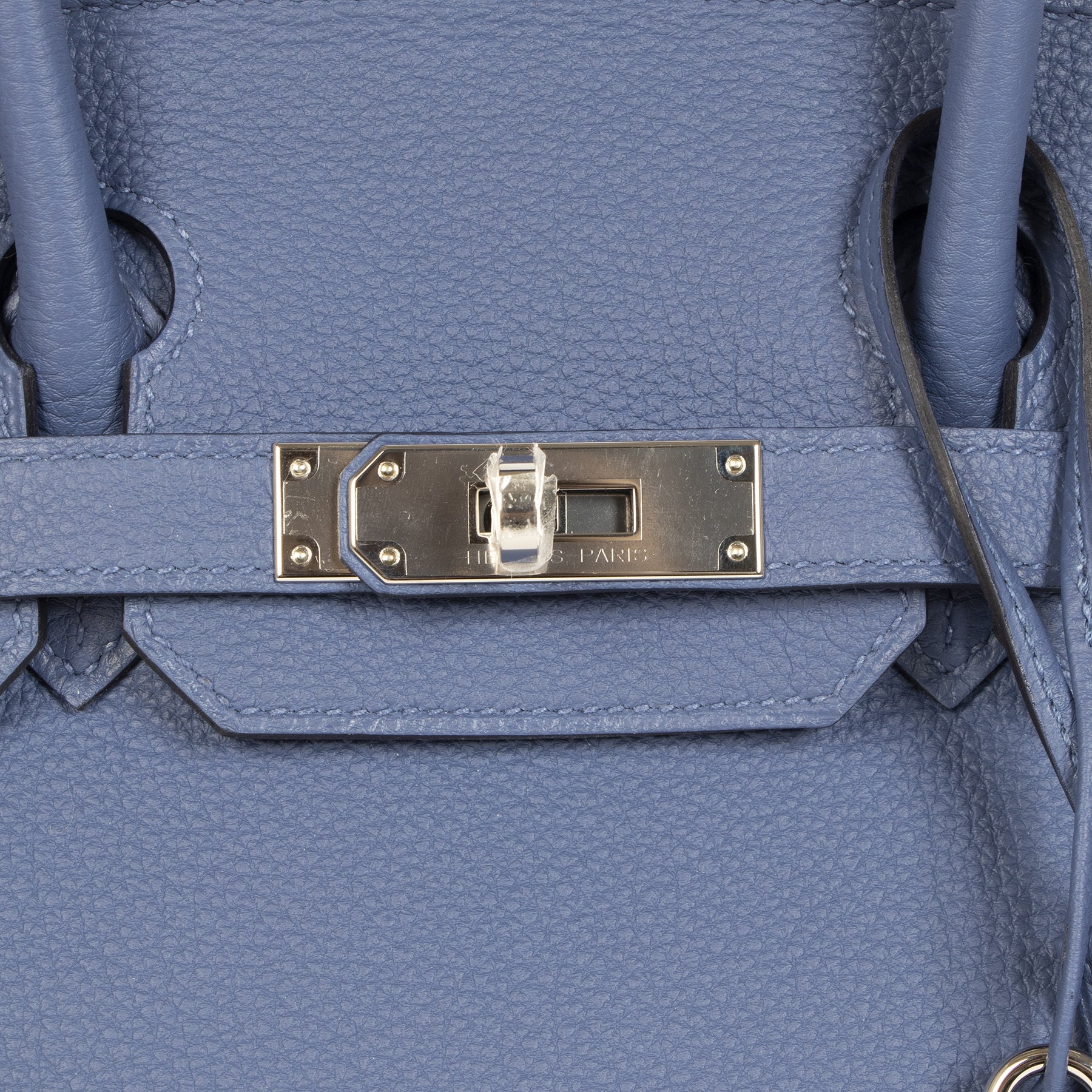 Sac Birkin 30 Hermès Blue Brighton en cuir Togo, jamais porté, avec finitions palladiées