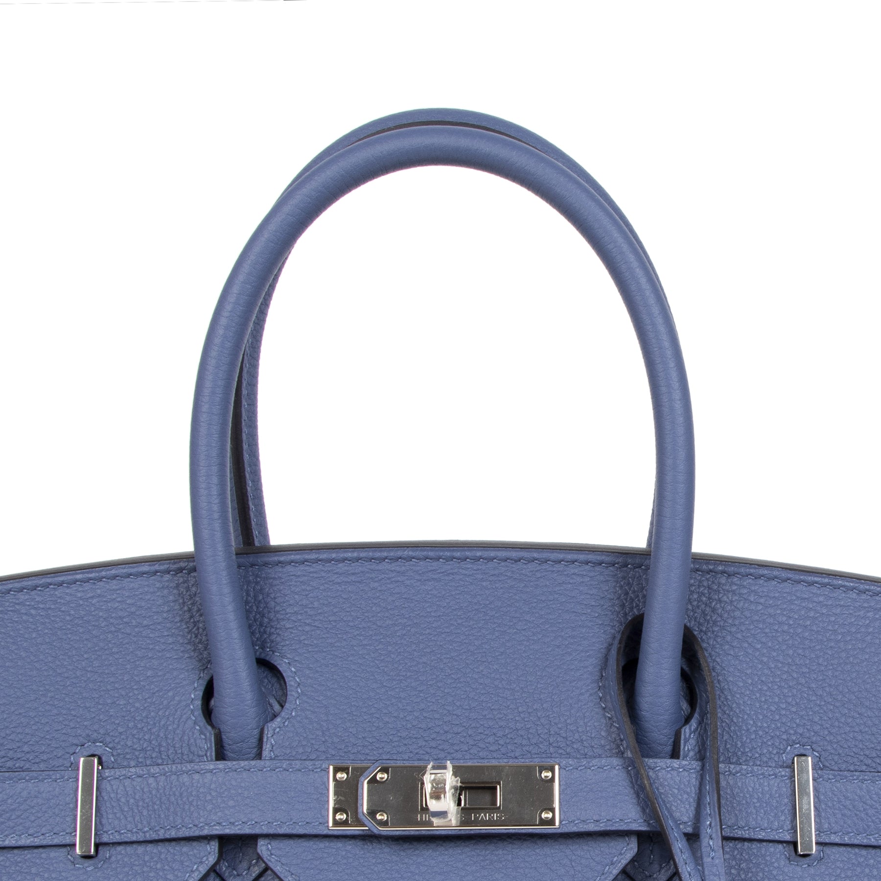 Sac Birkin 30 Hermès Blue Brighton en cuir Togo, jamais porté, avec finitions palladiées