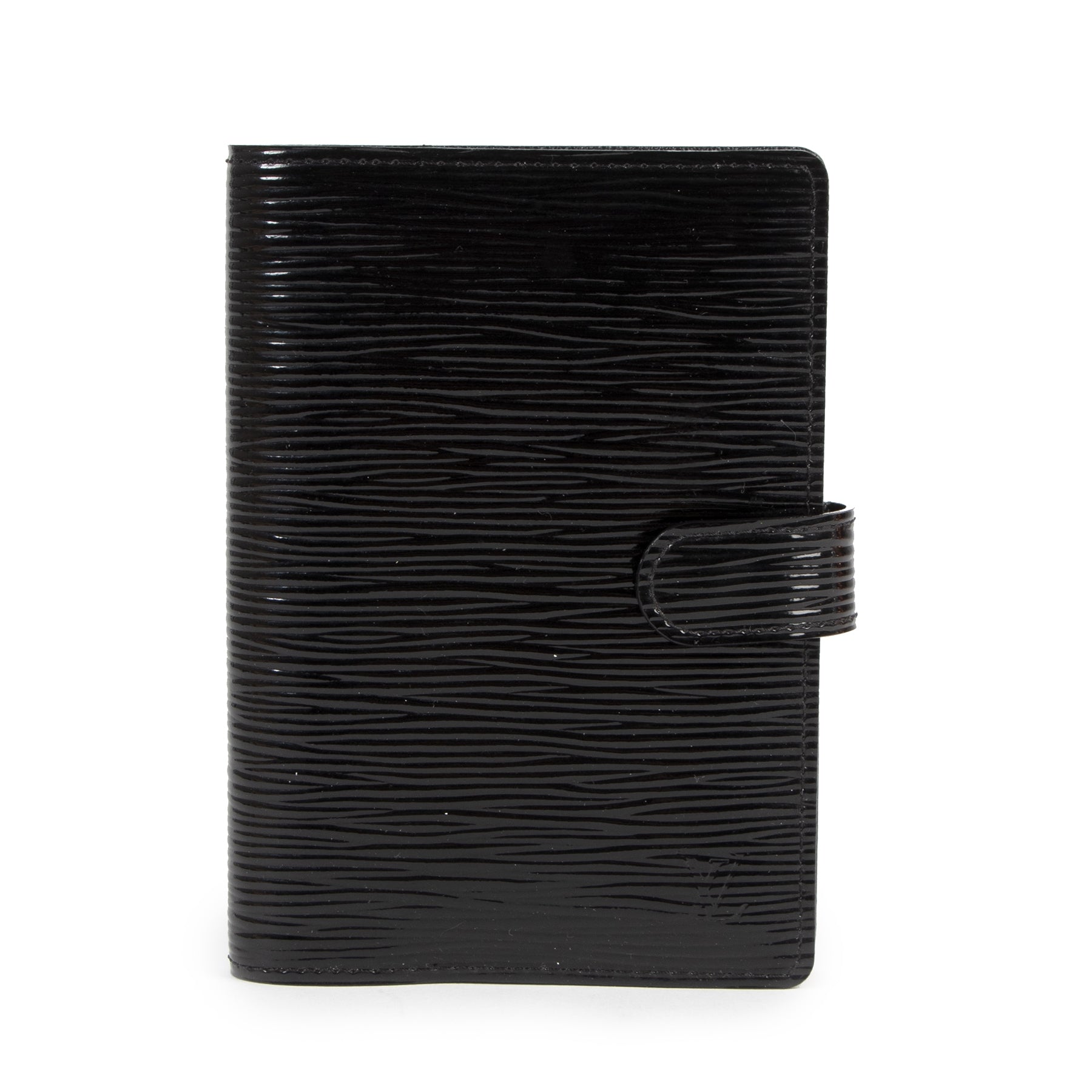 koop veilig online Louis Vuitton Black Patent Epi Wallet