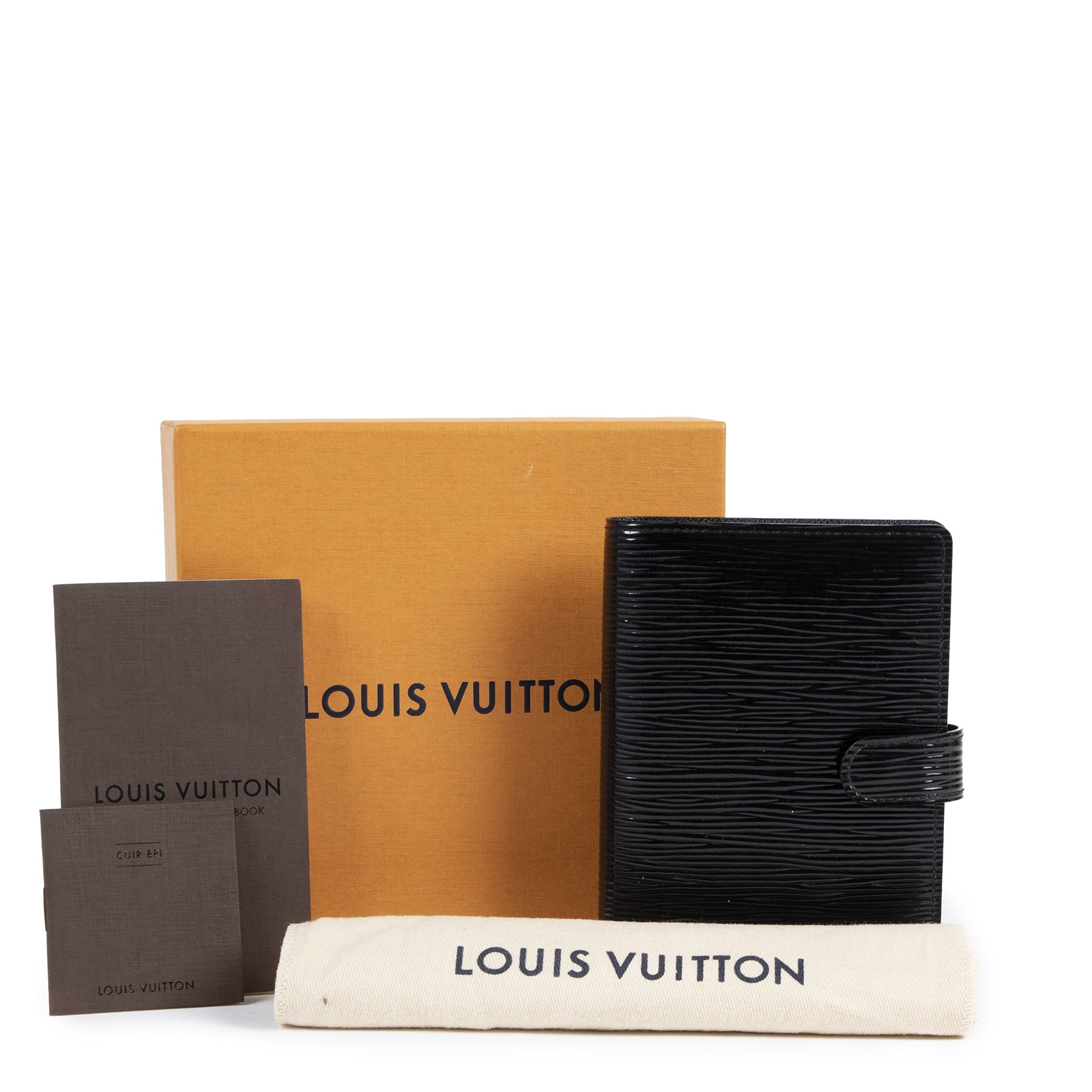acheter en ligne seconde main Louis Vuitton Black Patent Epi Wallet