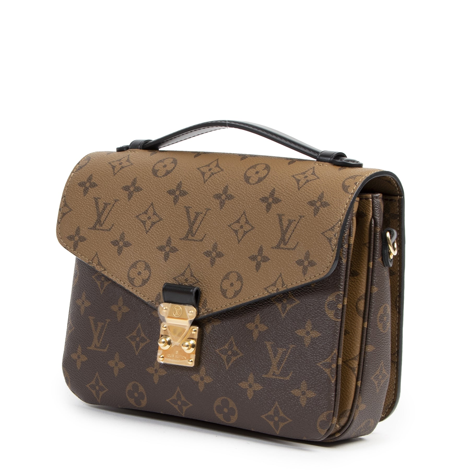 Authentieke Tweedehands Louis Vuitton Monogram Reverse Canvas Pochette Metis juiste prijs veilig online shoppen luxe merken webshop winkelen Antwerpen België mode fashion