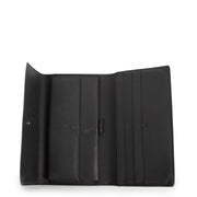 Authentic secondhand Louis Vuitton Dark Gray Matte Long Embossed Monogram Leather Wallet designer bags luxury vintage webshop fashion safe secure online shopping