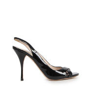 Authentieke Tweedehands Miu Miu Black Patent Leather Slingback Stiletto Heels - size 38 juiste prijs veilig online shoppen luxe merken webshop winkelen Antwerpen België mode fashion