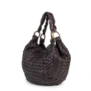 Authentieke Tweedehands Miu Miu Purple Intreccio Woven Tote Bag juiste prijs veilig onine shoppen luxe merken webshop winkelen Antwerpen België mode fashion