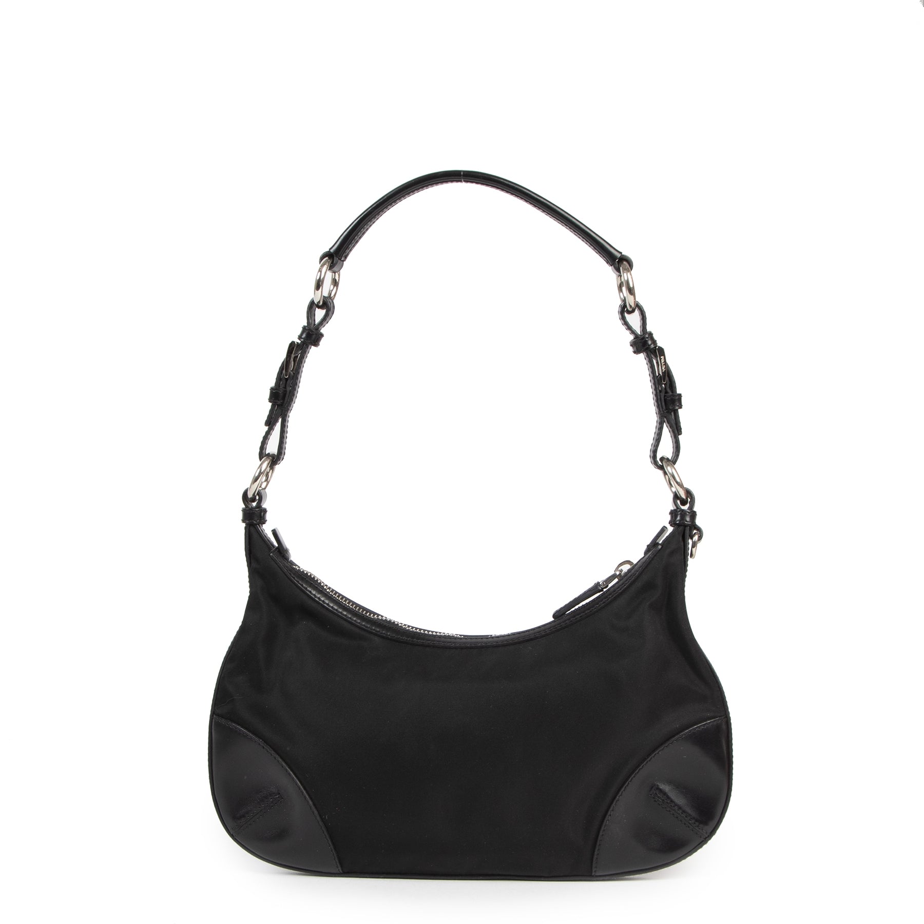 Prada Tessuto Black Nylon/Leather Shoulder Bag – Labellov Prada Tessuto Black Nylon/Leather Shoulder Bag – Labellov