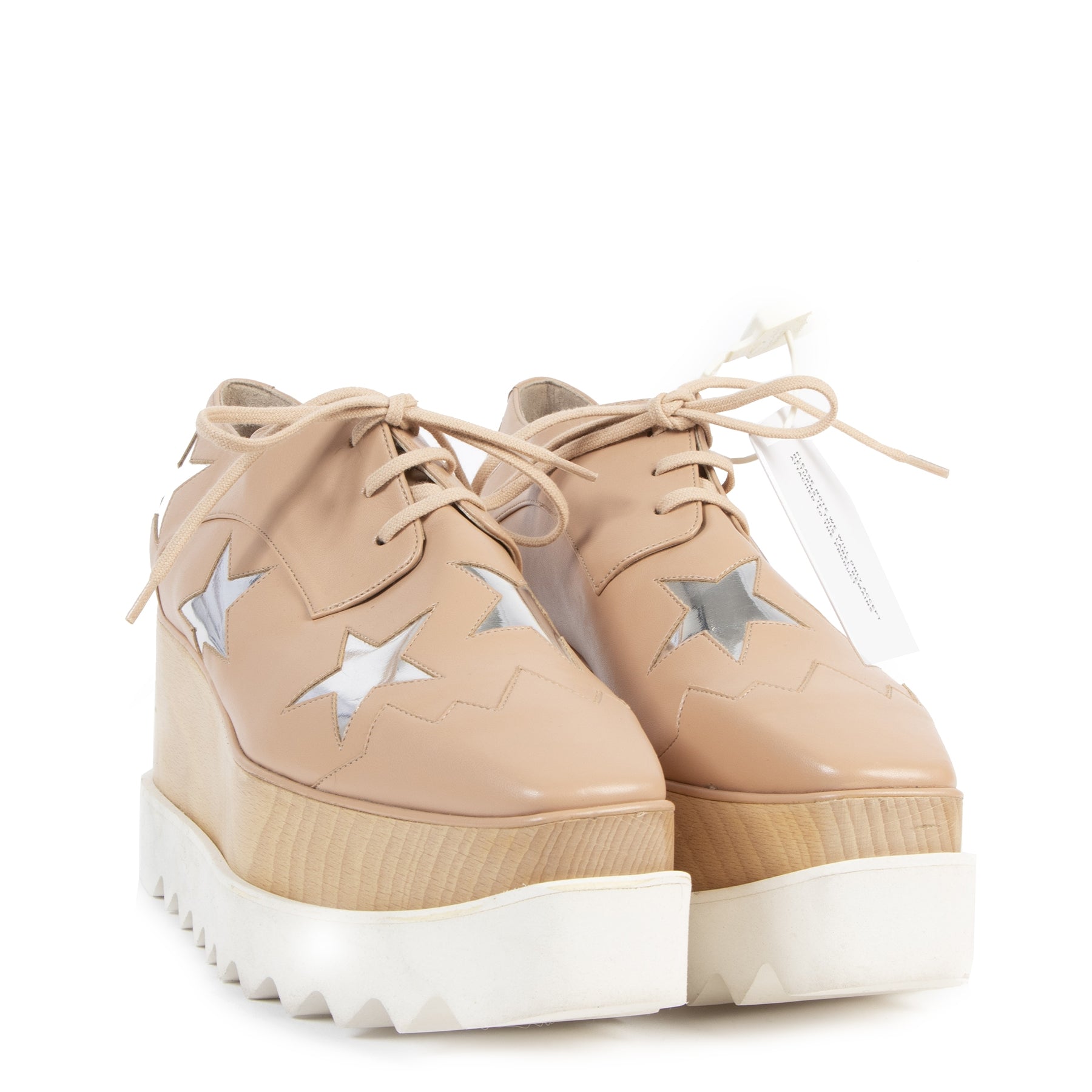 Authentic secondhand Stella McCartney Pink Elyse Wedges - Size 38 designer shoes sneakers platform heels luxury vintage webshop fashion safe secure online shopping