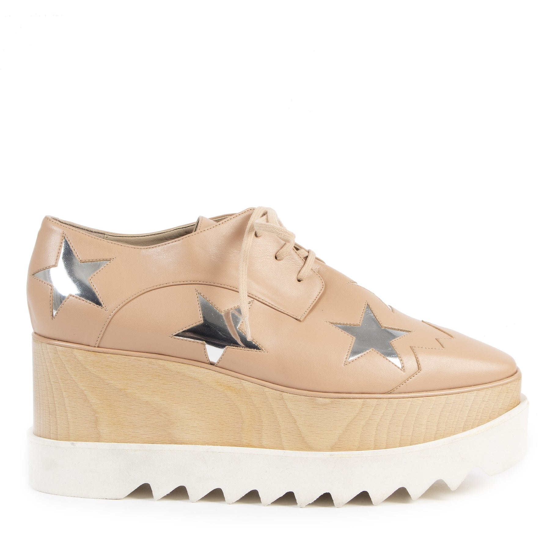 Authentieke Tweedehands Stella McCartney Pink Elyse Wedges - Size 38 juiste prijs veilig online shoppen luxe merken webshop winkelen Antwerpen België mode fashion