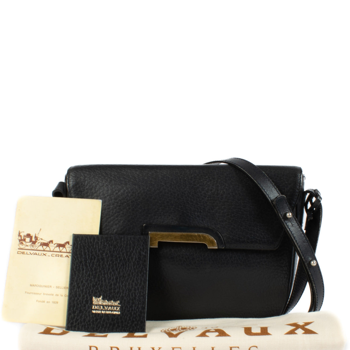 Sac bandoulière Delvaux Deluré bleu foncé