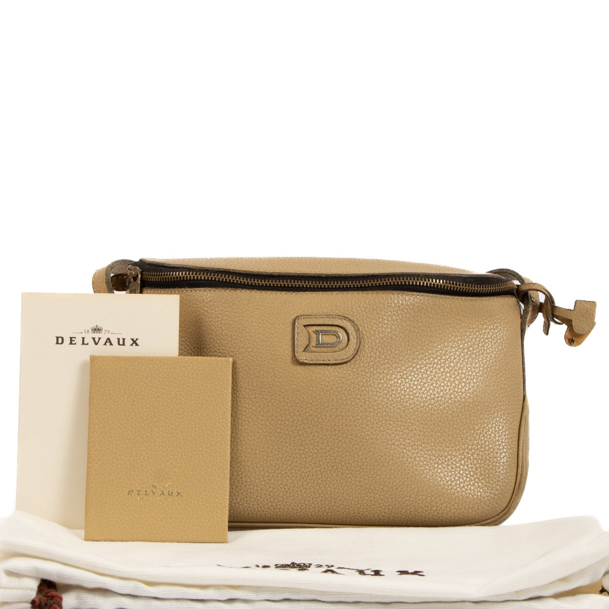 Shop 100% authentic second-hand Delvaux Camel Trotteur Macao Crossbody Bag on Labellov.com