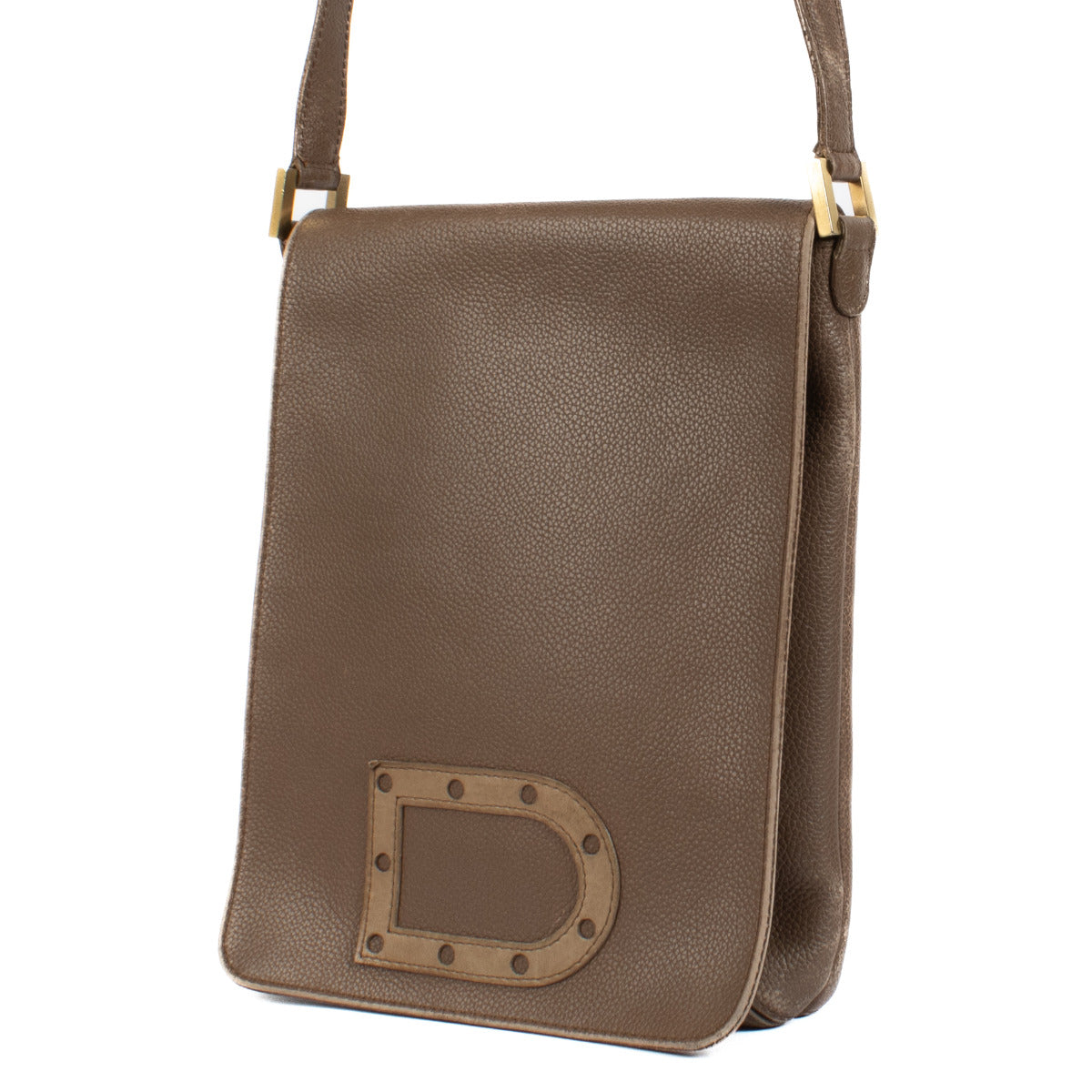 Sac bandoulière Delvaux Taupe Baudrier Louise PM