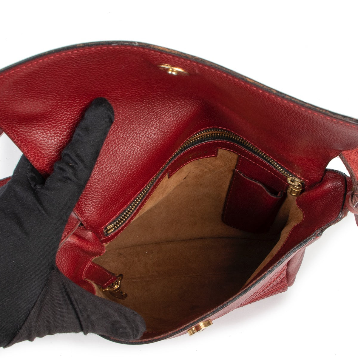 Shop safe online 100% authentic second hand Delvaux Red Toile de Cuir Bosphore Crossbody in very good condition at the right price at Labellov in Antwerp.