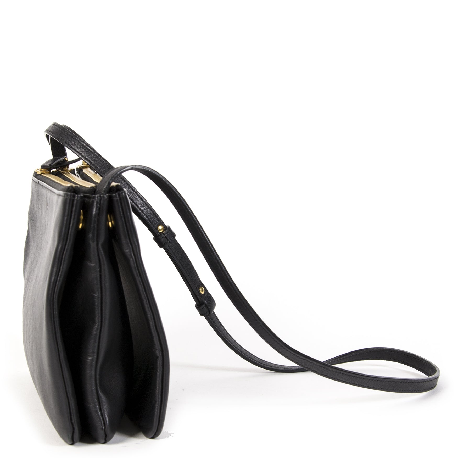 Authentic second-hand vintage Céline Black Trio Crossbody Bag buy online webshop LabelLOV