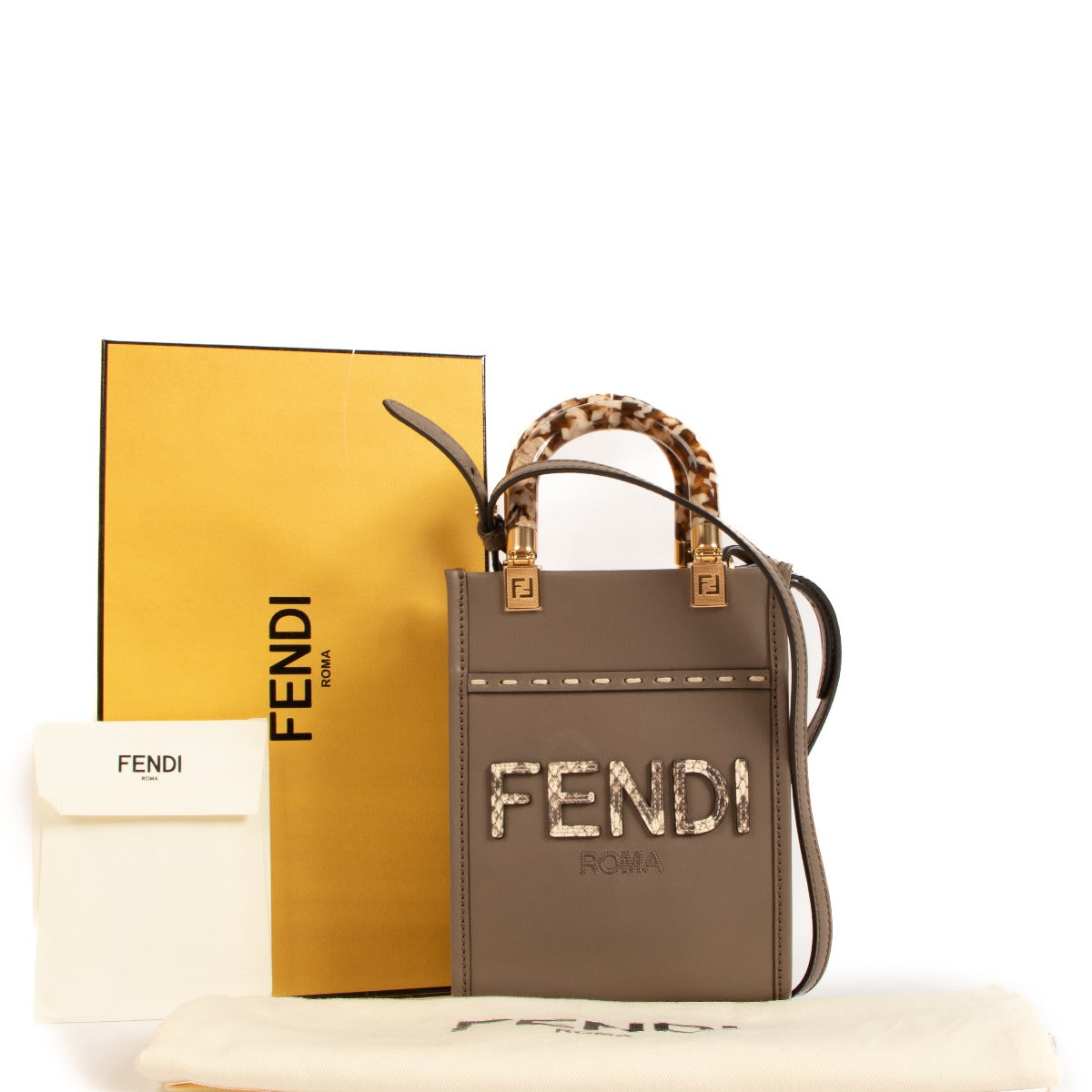 Fendi Mini Sunshine Shopper Taupe – Labellov
