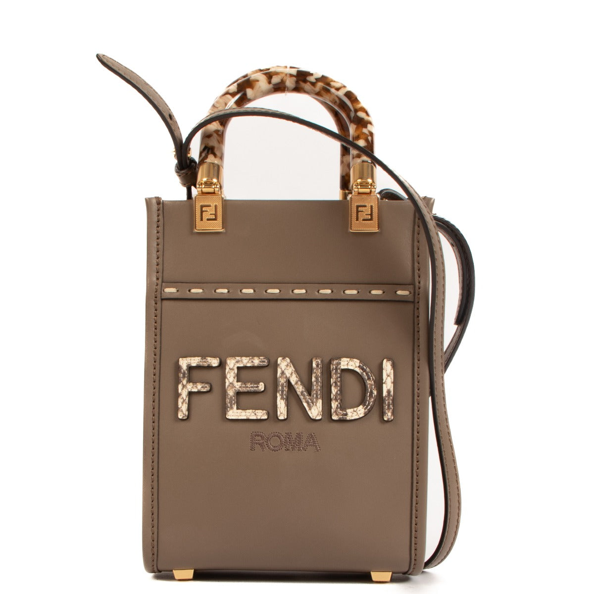 Fendi Mini Sunshine Shopper Taupe – Labellov