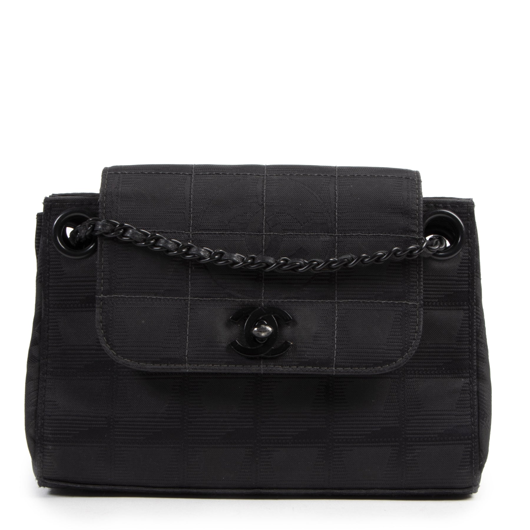 Chanel Black Nylon CC Mini Bag for the best price at Labellov secondhand luxury in Antwerp