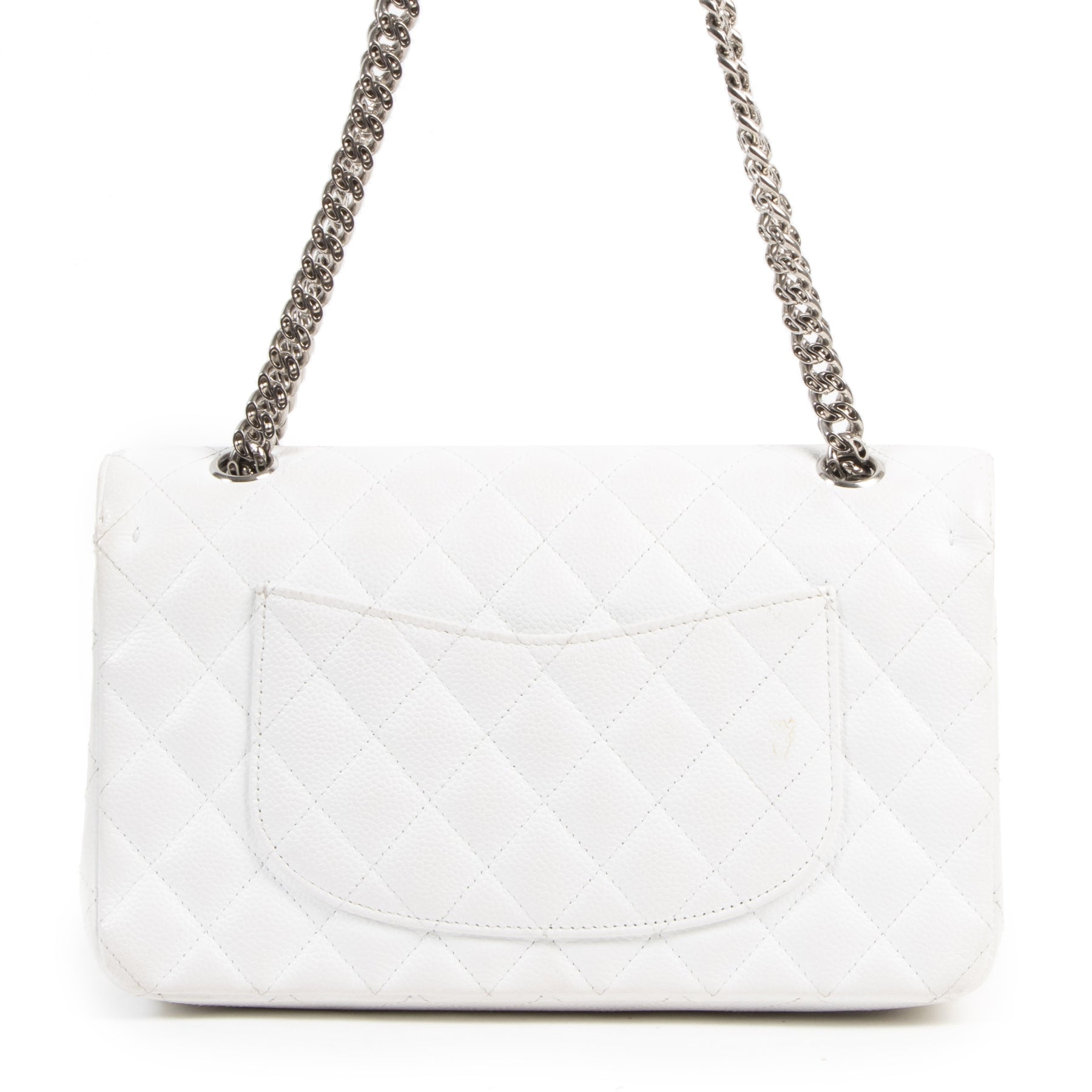 shop safe online Chanel White Caviar Medium Classic Double Flap Bag