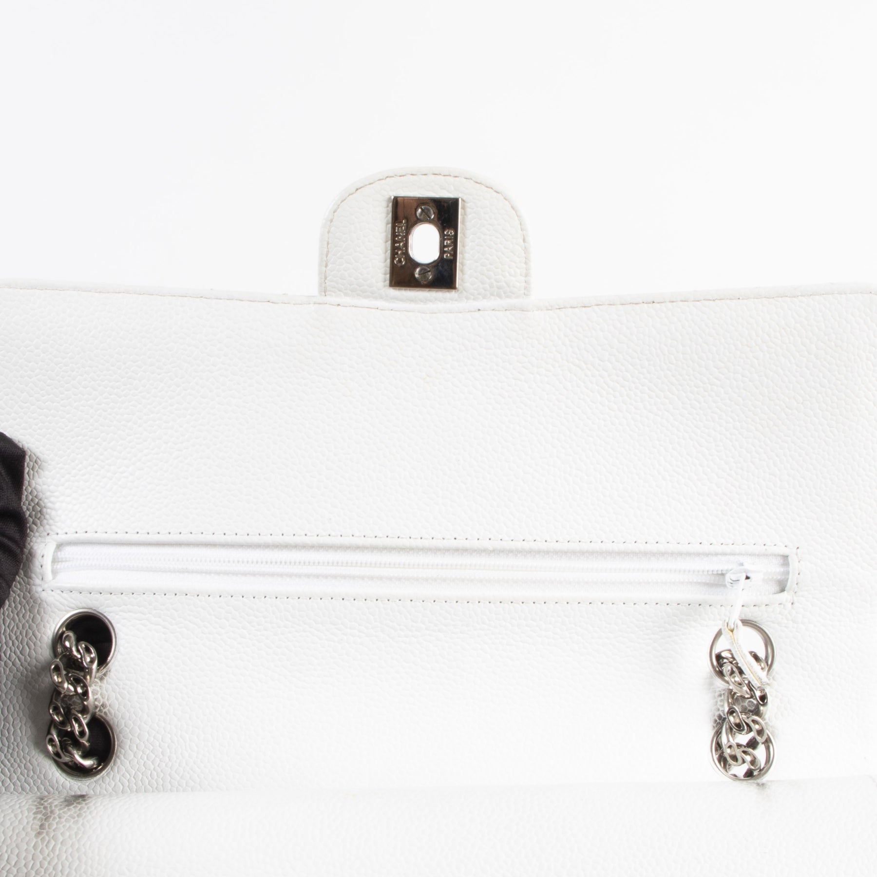skip the waitinglist shop safe online Chanel White Caviar Medium Classic Double Flap Bag