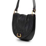 Authentieke Tweedehands Delvaux Black Toile De Cuir Crossbody Bag juiste prijs veilig online shoppen luxe merken webshop winkelen Antwerpen België mode fashion
