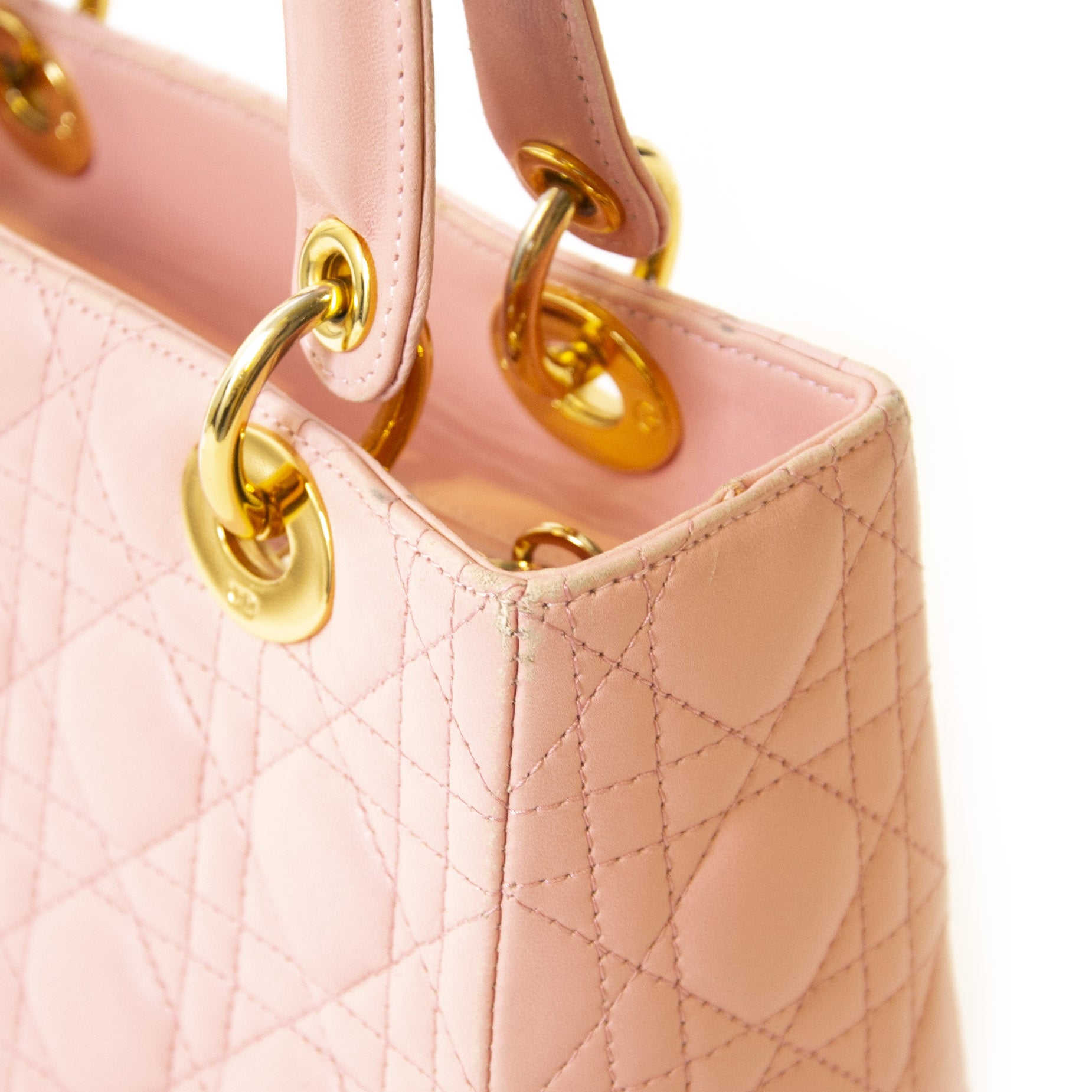 Authentieke tweedehands Christian Dior Pink Lady Dior Bag juiste prijs veilig online winkelen LabelLOV webshop luxe merken winkelen Antwerpen België mode fashion