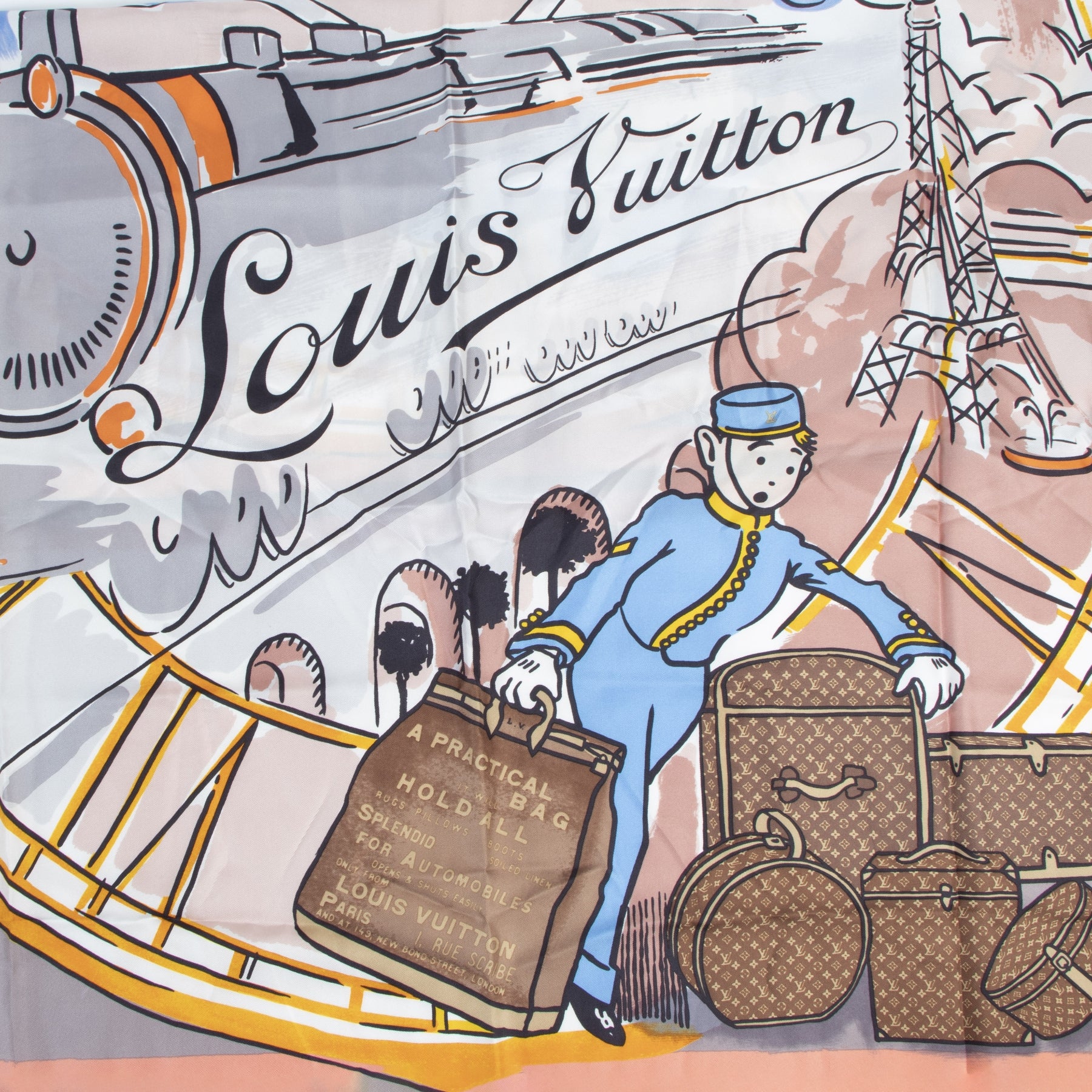 Authentic secondhand Louis Vuitton Silk Tintin Scarf Groom designer scarves designer brands fashion online shopping