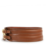 Authentieke Tweedehands Gucci Cognac Leather Wide Waist Belt - Size 90 juiste prijs veilig online shoppen luxe merken webshop winkelen Antwerpen België mode fashion