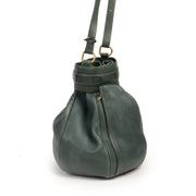 Authentic secondhand Delvaux Green Leather Bucket Bag designer bags fashion luxury vintage webshop safe secure online shopping