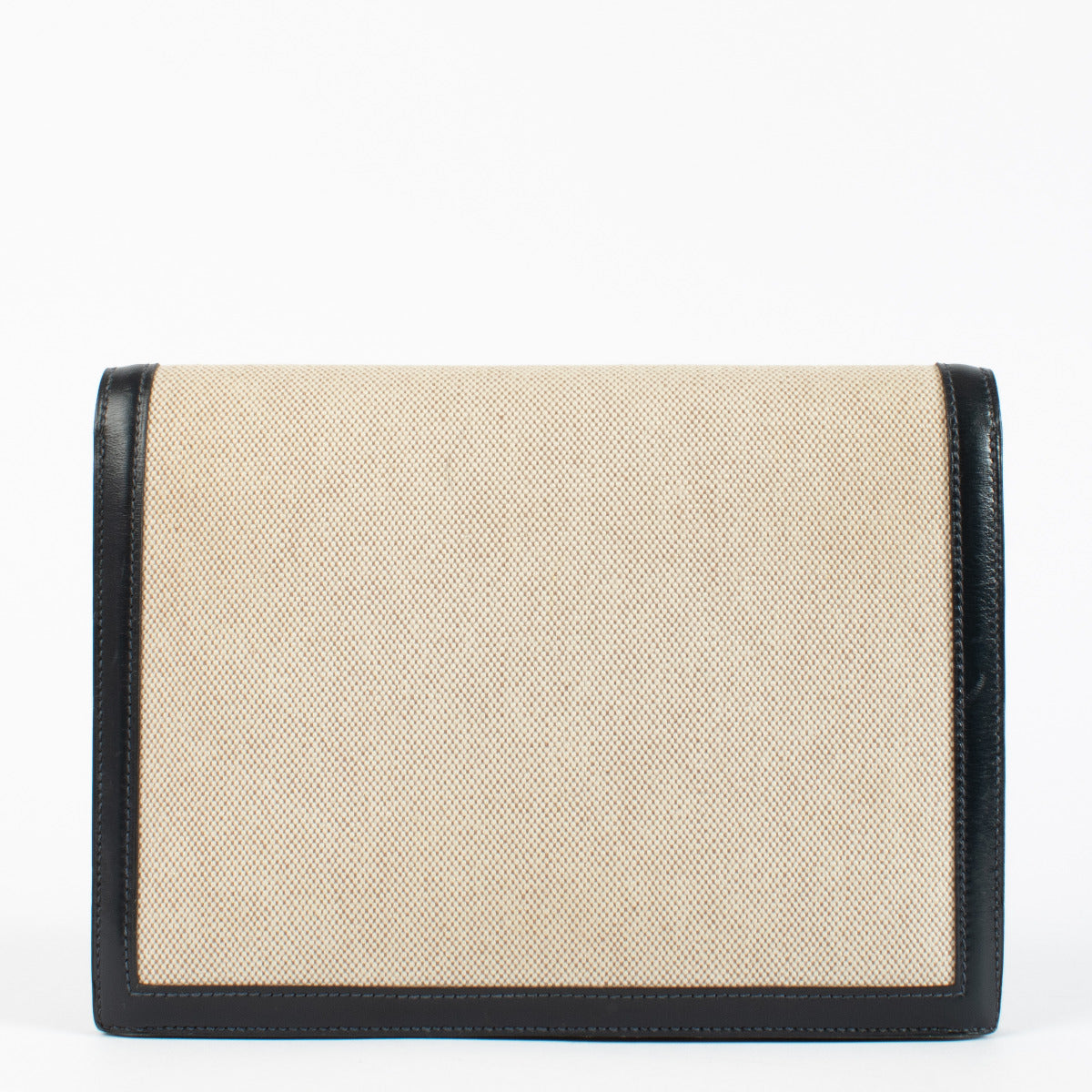 Pochette Hermès Faco en toile et cuir bleu marine