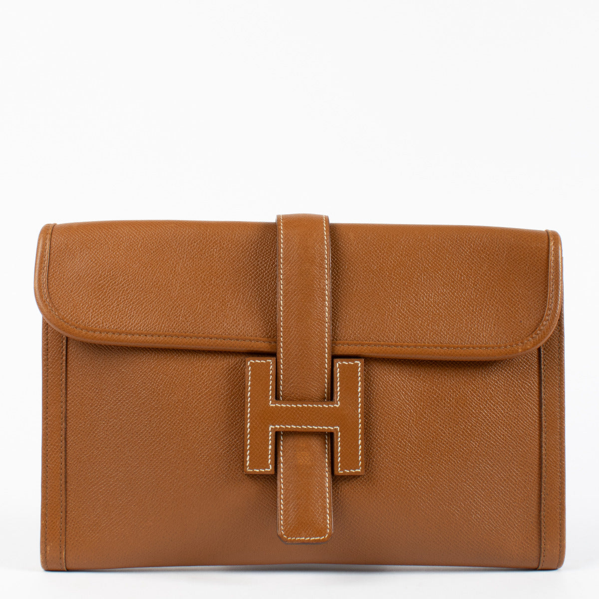 Hermès Gold Leather Jige Clutch