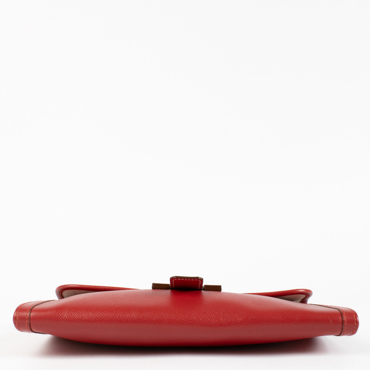 Pochette Hermès Jige PM en cuir Courchevel rouge vif