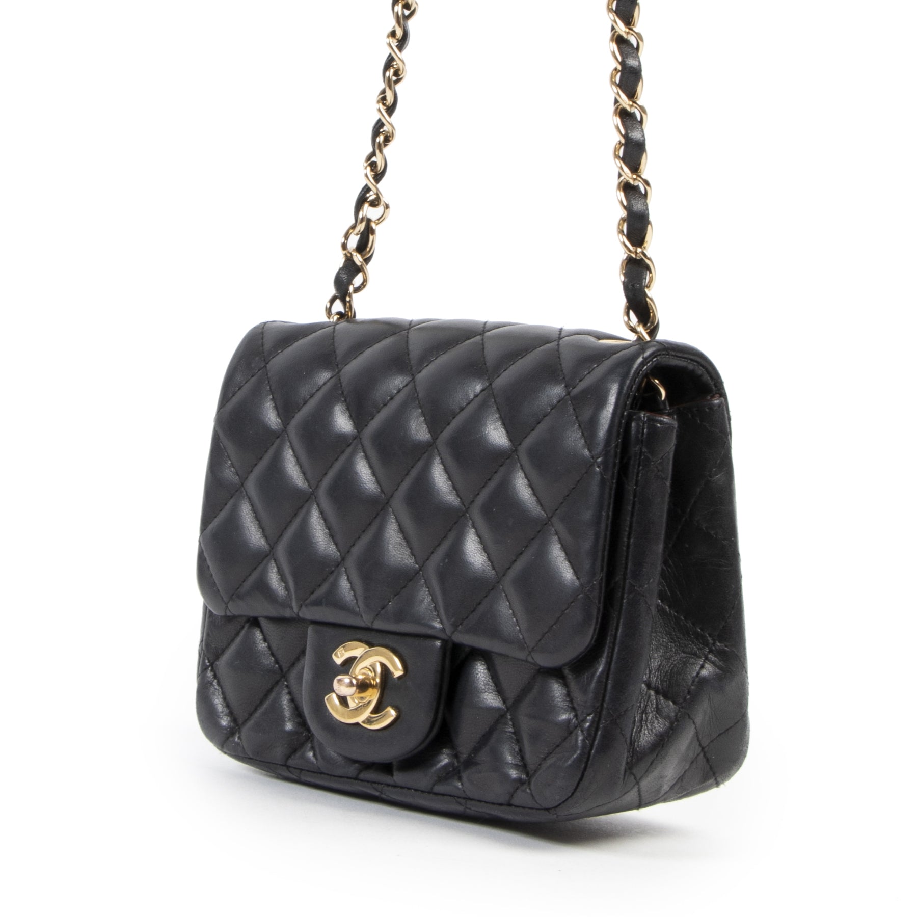 Chanel Black Mini Square Classic Flap Bag GHW