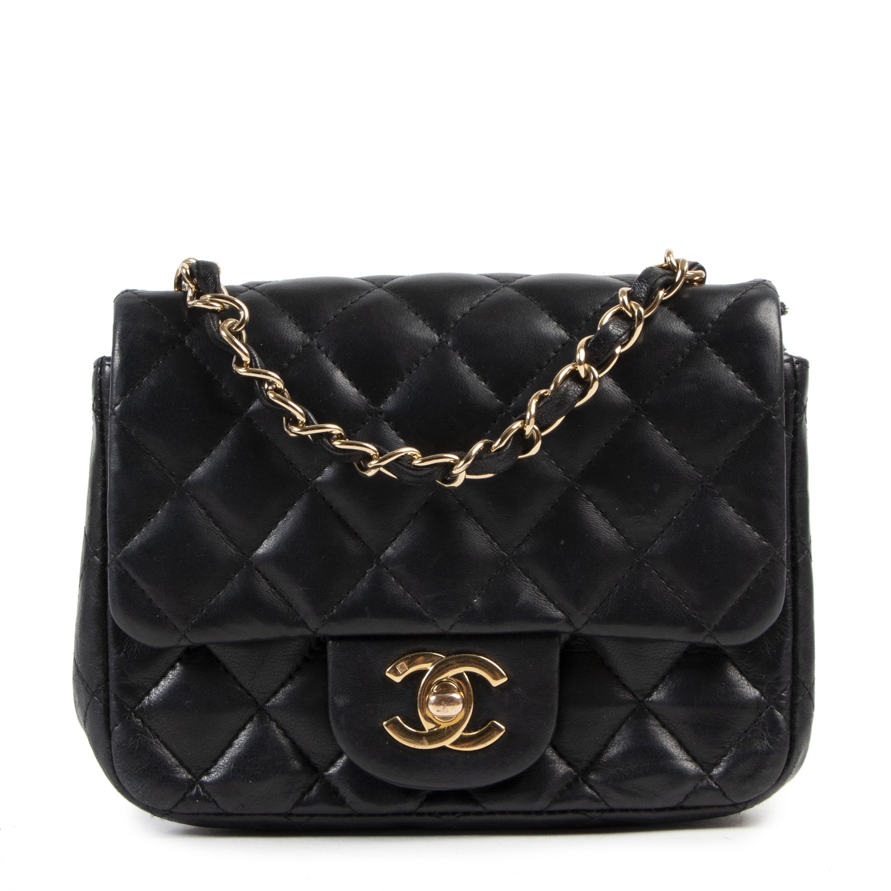 Chanel Black Mini Square Classic Flap Bag GHW