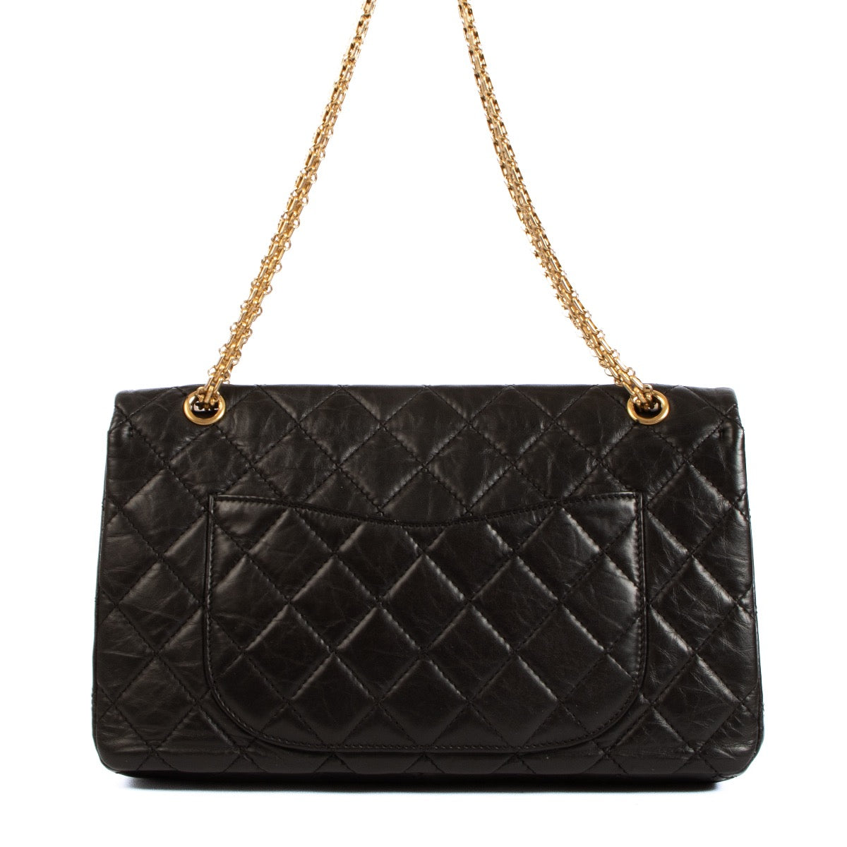 Shop safe online at Labellov in Antwerp, Brussels and Knokke this 100% authentic second hand Chanel Black Aged Calfskin Large 2.55 Bag