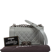 Shop an 100% authentic preloved Chanel Grey Quilted Leather Small Boy Flap Bag on Labellov.com